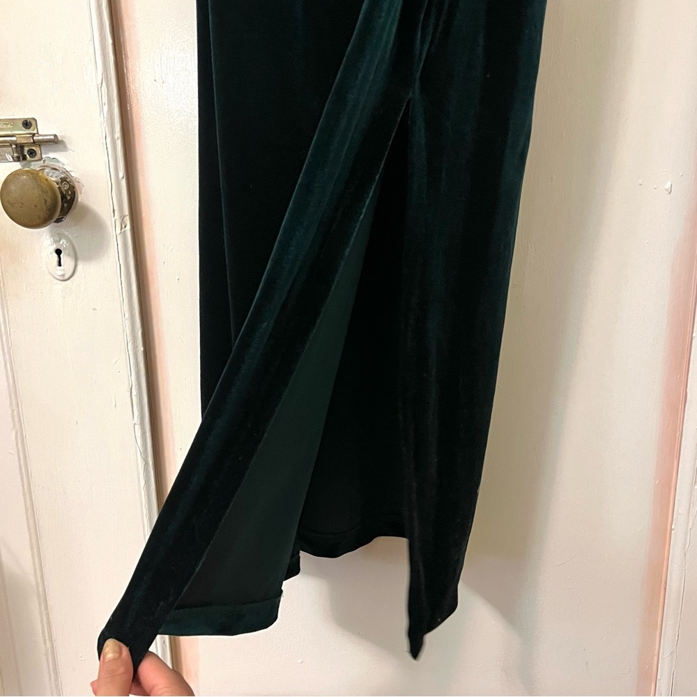 RACHEL ZOE Velvet Dress Slit V Neck Vneck sleeveless Los Angeles New York - Picture 8 of 9